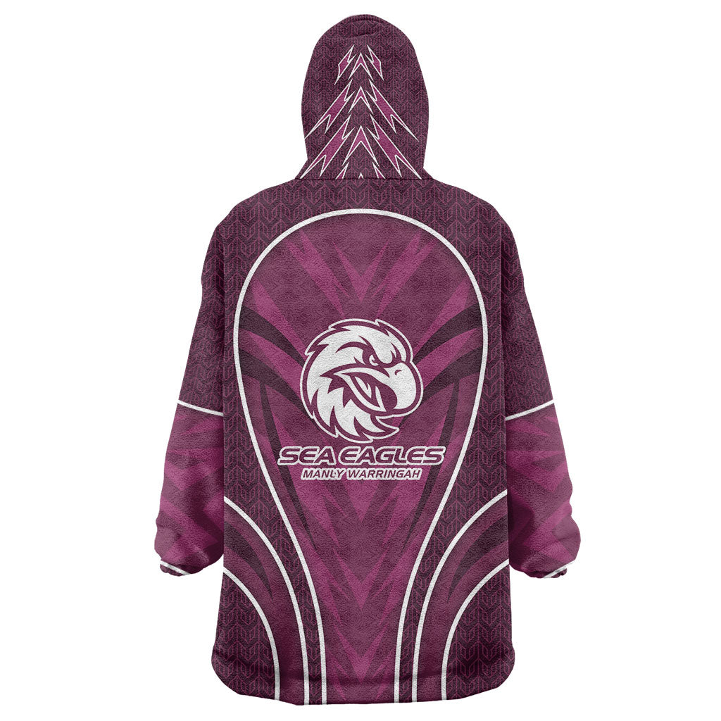 Manly Warringah Sea Eagles Rugby Mascot Wearable Blanket Hoodie Australian Rugby Culture - Tribal Inspired Eagle