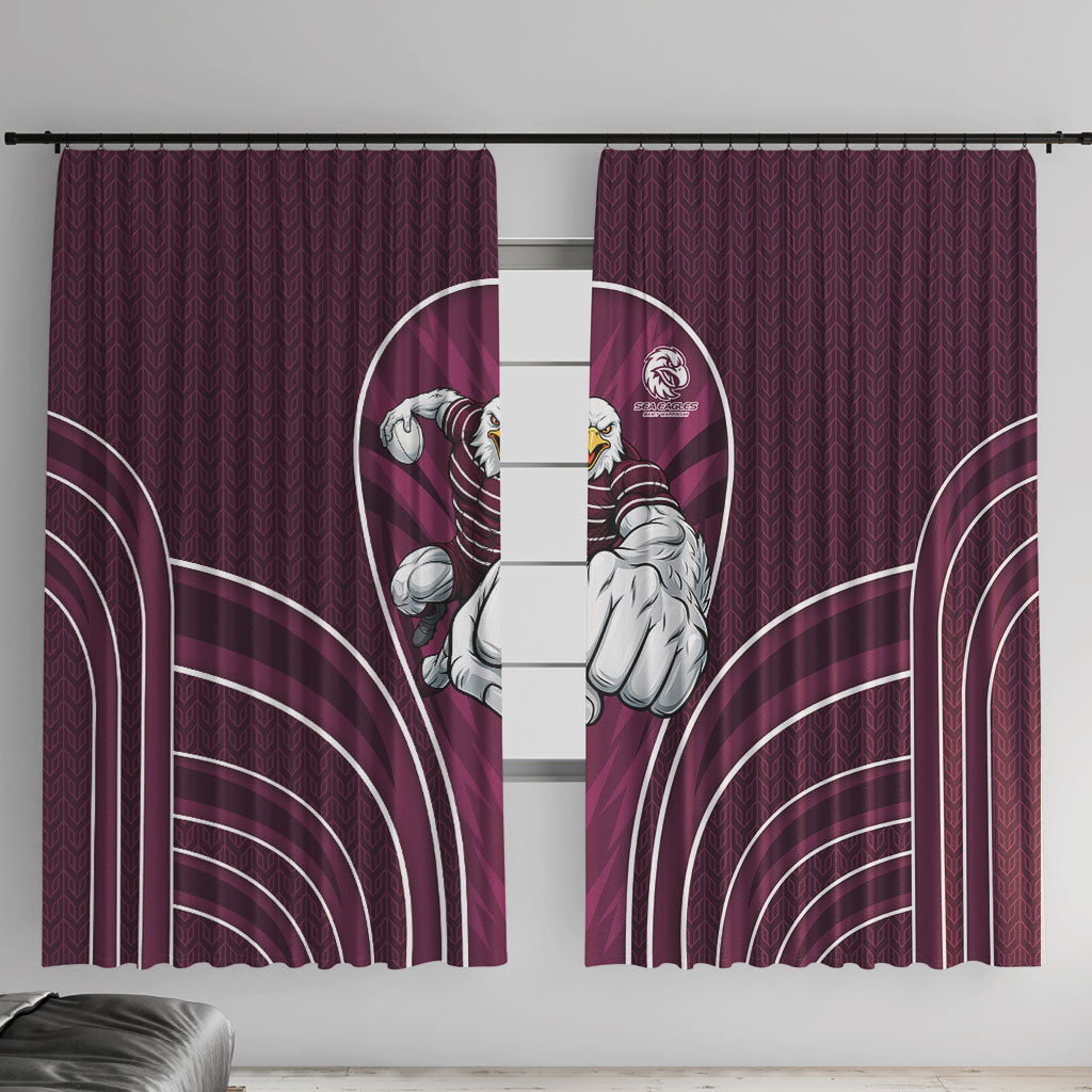 Manly Warringah Sea Eagles Rugby Mascot Window Curtain Australian Rugby Culture - Tribal Inspired Eagle