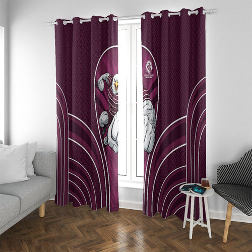 Manly Warringah Sea Eagles Rugby Mascot Window Curtain Australian Rugby Culture - Tribal Inspired Eagle