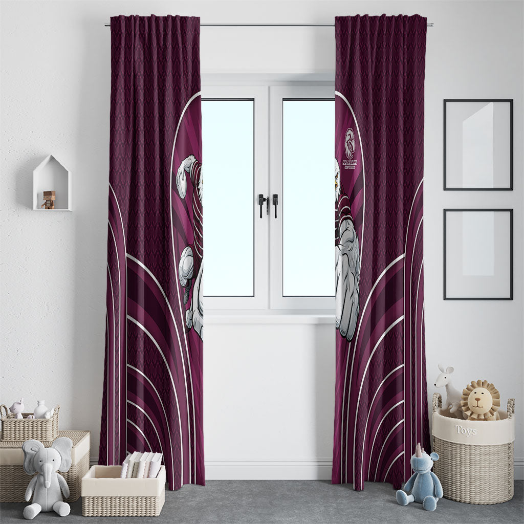 Manly Warringah Sea Eagles Rugby Mascot Window Curtain Australian Rugby Culture - Tribal Inspired Eagle