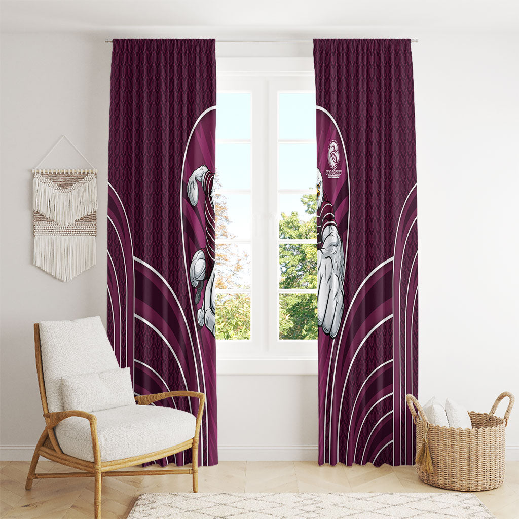 Manly Warringah Sea Eagles Rugby Mascot Window Curtain Australian Rugby Culture - Tribal Inspired Eagle