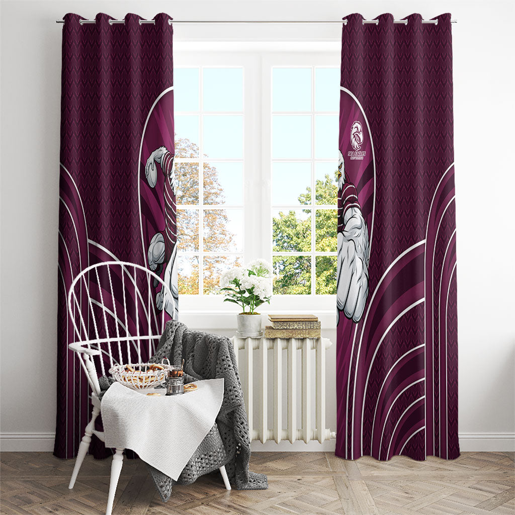 Manly Warringah Sea Eagles Rugby Mascot Window Curtain Australian Rugby Culture - Tribal Inspired Eagle