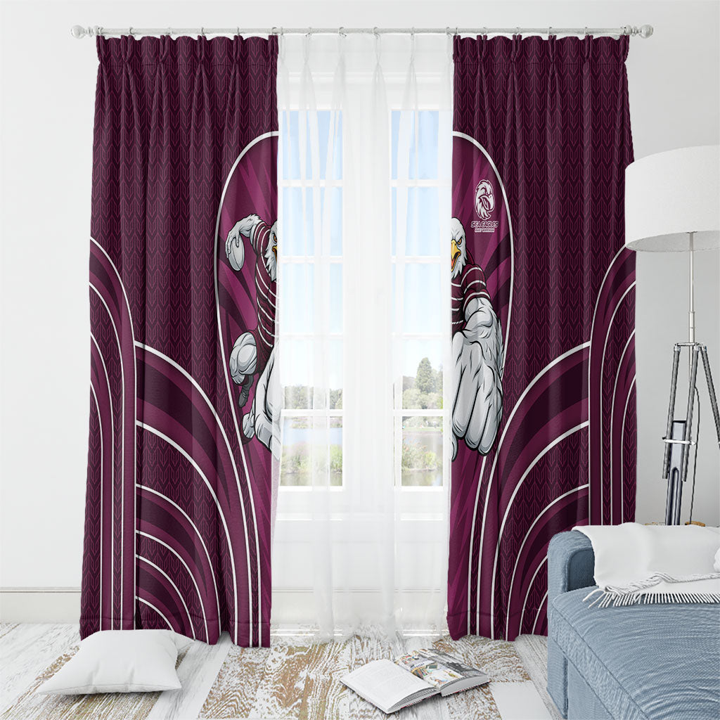 Manly Warringah Sea Eagles Rugby Mascot Window Curtain Australian Rugby Culture - Tribal Inspired Eagle