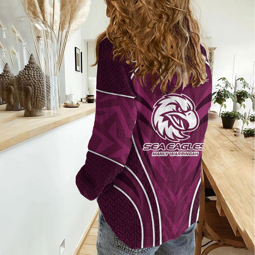 Manly Warringah Sea Eagles Rugby Mascot Women Casual Shirt Australian Rugby Culture - Tribal Inspired Eagle