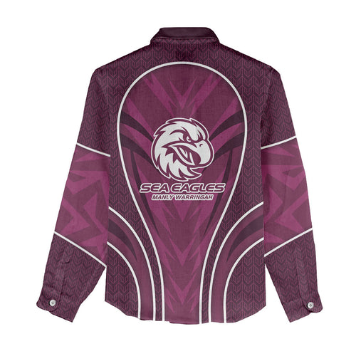 Manly Warringah Sea Eagles Rugby Mascot Women Casual Shirt Australian Rugby Culture - Tribal Inspired Eagle