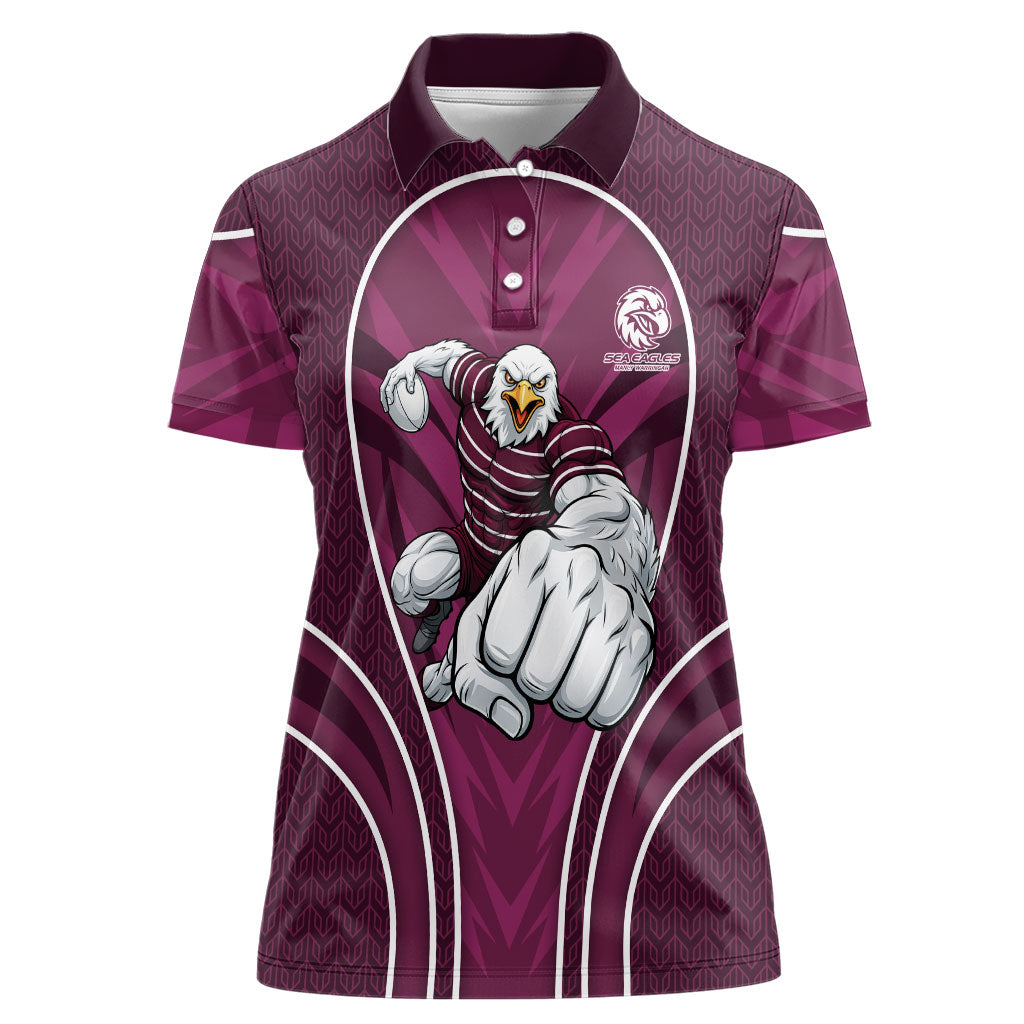 Manly Warringah Sea Eagles Rugby Mascot Women Polo Shirt Australian Rugby Culture - Tribal Inspired Eagle