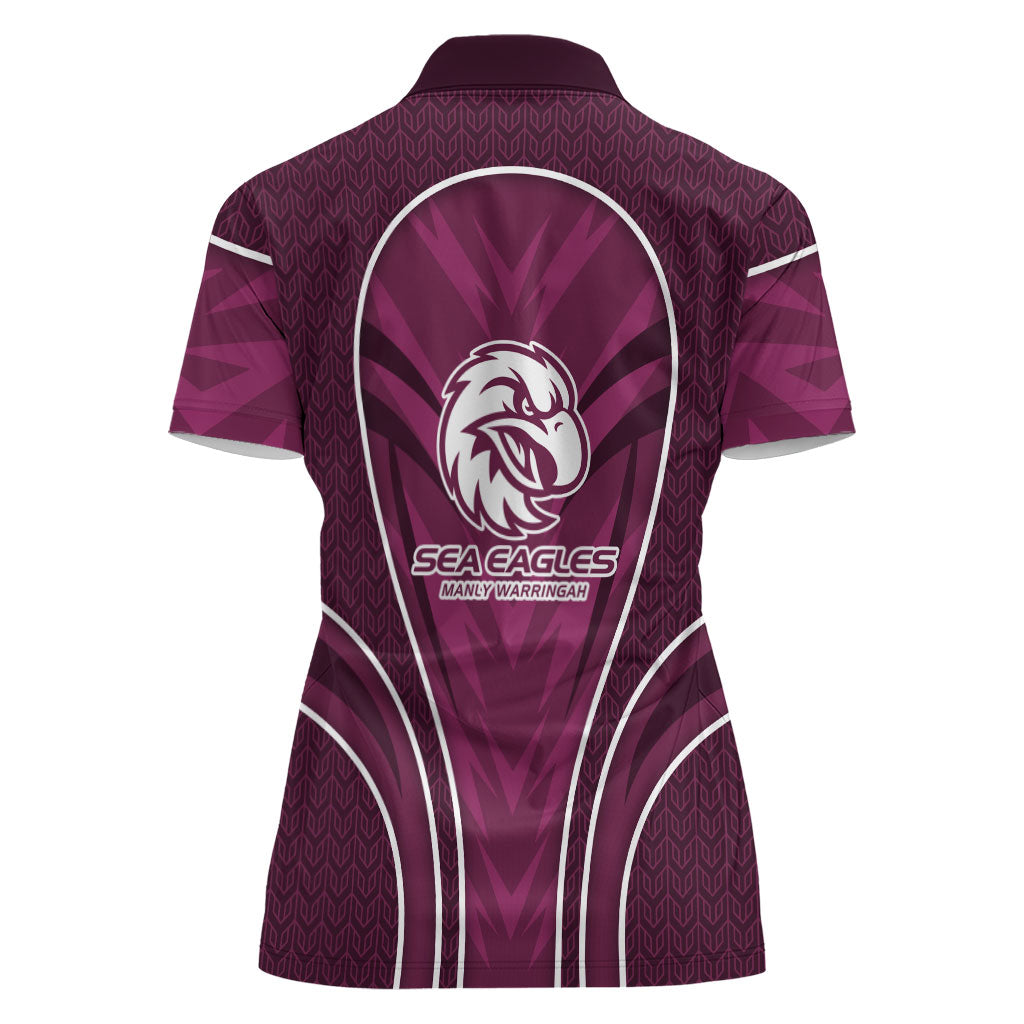 Manly Warringah Sea Eagles Rugby Mascot Women Polo Shirt Australian Rugby Culture - Tribal Inspired Eagle