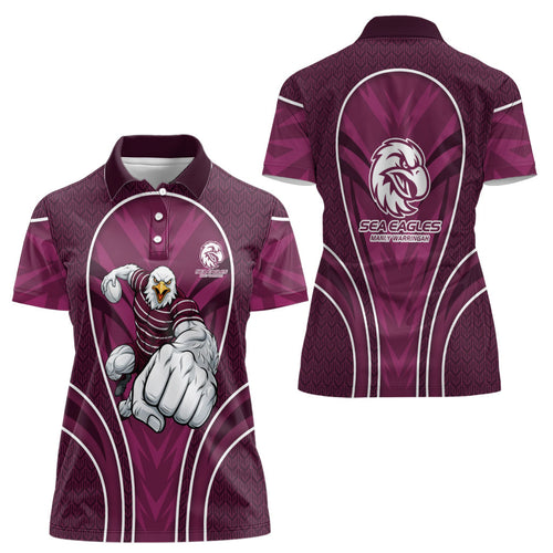 Manly Warringah Sea Eagles Rugby Mascot Women Polo Shirt Australian Rugby Culture - Tribal Inspired Eagle