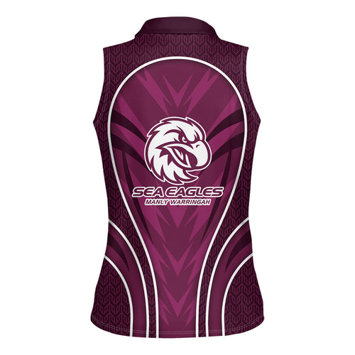 Manly Warringah Sea Eagles Rugby Mascot Women Sleeveless Polo Shirt Australian Rugby Culture - Tribal Inspired Eagle