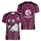 Manly Warringah Sea Eagles Rugby Mascot Women V-Neck T-Shirt Australian Rugby Culture - Tribal Inspired Eagle