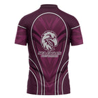 Manly Warringah Sea Eagles Rugby Mascot Zipper Polo Shirt Australian Rugby Culture - Tribal Inspired Eagle