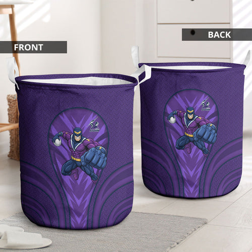 Melbourne Storm Rugby Mascot Laundry Basket Australian Rugby Culture - Tribal Inspired Superhero