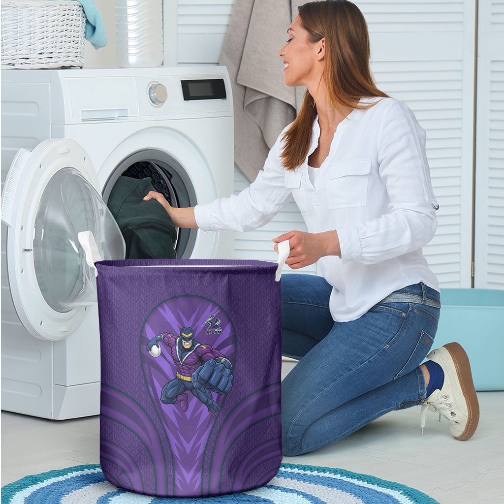 Melbourne Storm Rugby Mascot Laundry Basket Australian Rugby Culture - Tribal Inspired Superhero