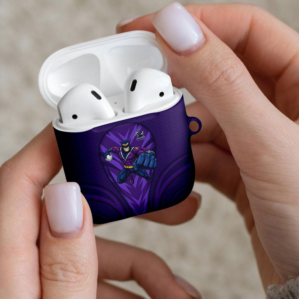 Melbourne Storm Rugby Mascot AirPods Case Australian Rugby Culture - Tribal Inspired Superhero