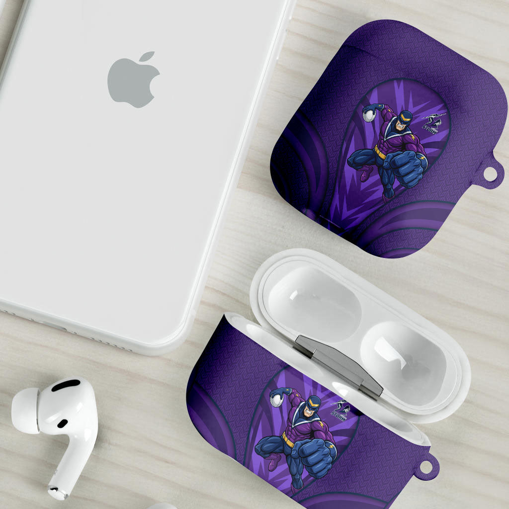 Melbourne Storm Rugby Mascot AirPods Case Australian Rugby Culture - Tribal Inspired Superhero