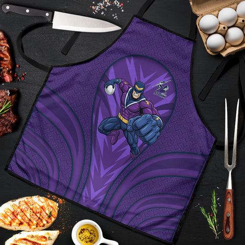Melbourne Storm Rugby Mascot Apron Australian Rugby Culture - Tribal Inspired Superhero