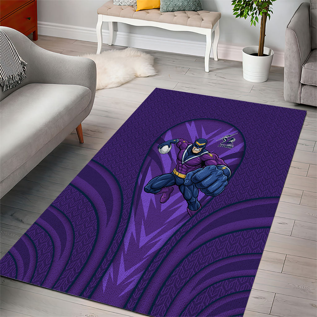 Melbourne Storm Rugby Mascot Area Rug Australian Rugby Culture - Tribal Inspired Superhero