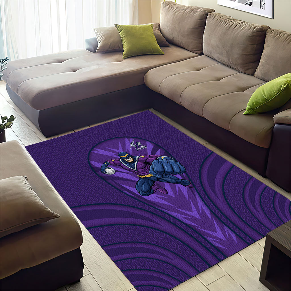 Melbourne Storm Rugby Mascot Area Rug Australian Rugby Culture - Tribal Inspired Superhero