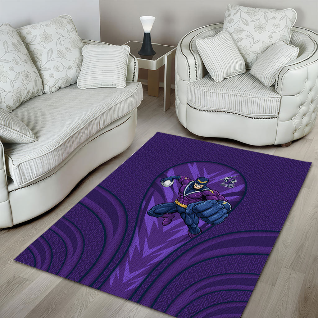 Melbourne Storm Rugby Mascot Area Rug Australian Rugby Culture - Tribal Inspired Superhero