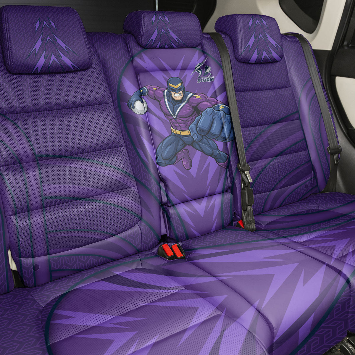 Melbourne Storm Rugby Mascot Back Car Seat Cover Australian Rugby Culture - Tribal Inspired Superhero