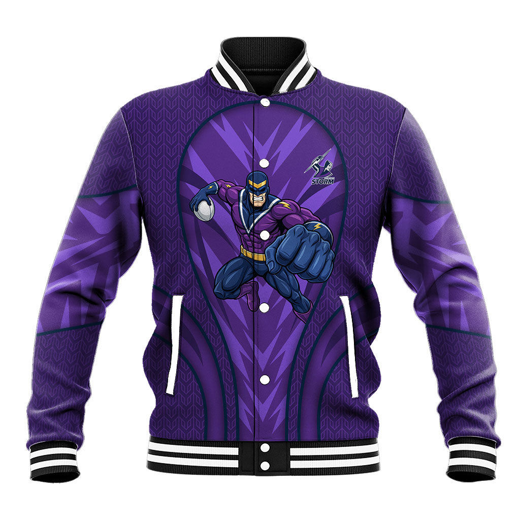 Melbourne Storm Rugby Mascot Baseball Jacket Australian Rugby Culture - Tribal Inspired Superhero