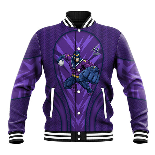 Melbourne Storm Rugby Mascot Baseball Jacket Australian Rugby Culture - Tribal Inspired Superhero
