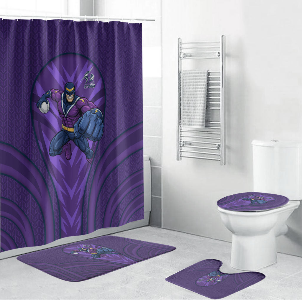 Melbourne Storm Rugby Mascot Bathroom Set Australian Rugby Culture - Tribal Inspired Superhero