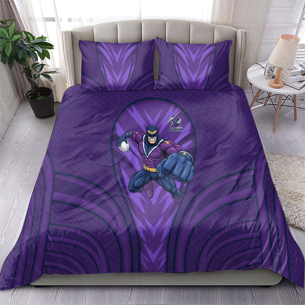 Melbourne Storm Rugby Mascot Bedding Set Australian Rugby Culture - Tribal Inspired Superhero