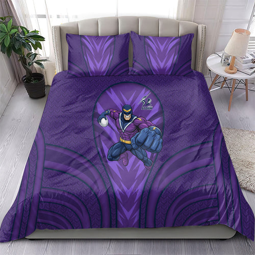 Melbourne Storm Rugby Mascot Bedding Set Australian Rugby Culture - Tribal Inspired Superhero