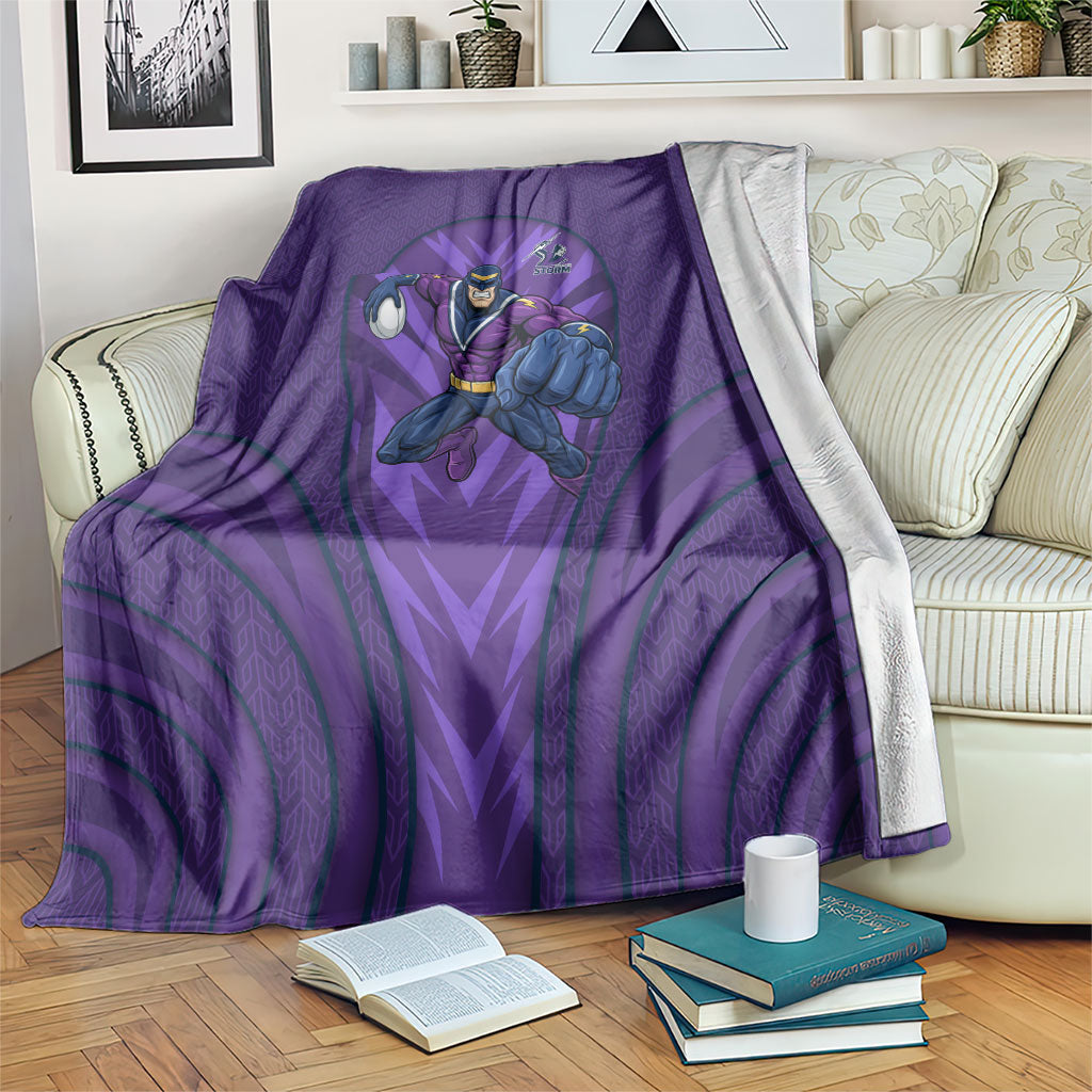 Melbourne Storm Rugby Mascot Blanket Australian Rugby Culture - Tribal Inspired Superhero