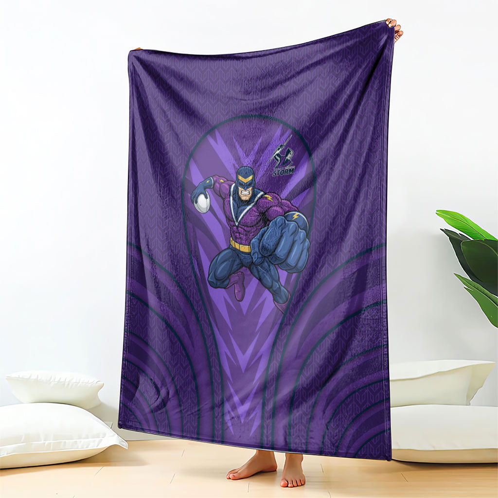 Melbourne Storm Rugby Mascot Blanket Australian Rugby Culture - Tribal Inspired Superhero