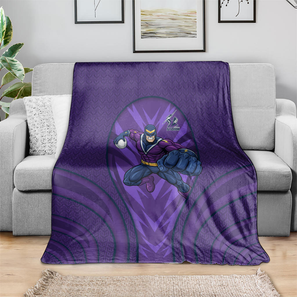 Melbourne Storm Rugby Mascot Blanket Australian Rugby Culture - Tribal Inspired Superhero