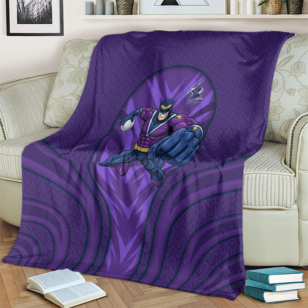 Melbourne Storm Rugby Mascot Blanket Australian Rugby Culture - Tribal Inspired Superhero