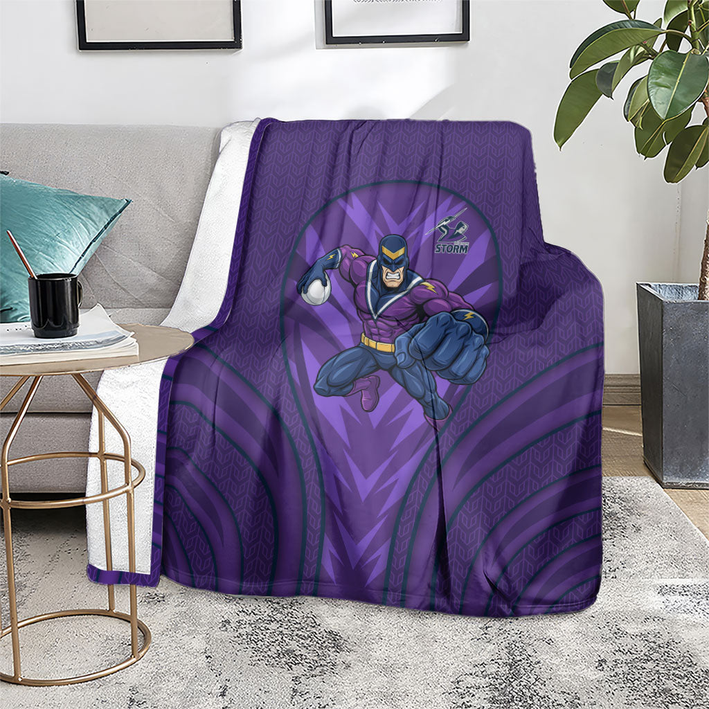 Melbourne Storm Rugby Mascot Blanket Australian Rugby Culture - Tribal Inspired Superhero