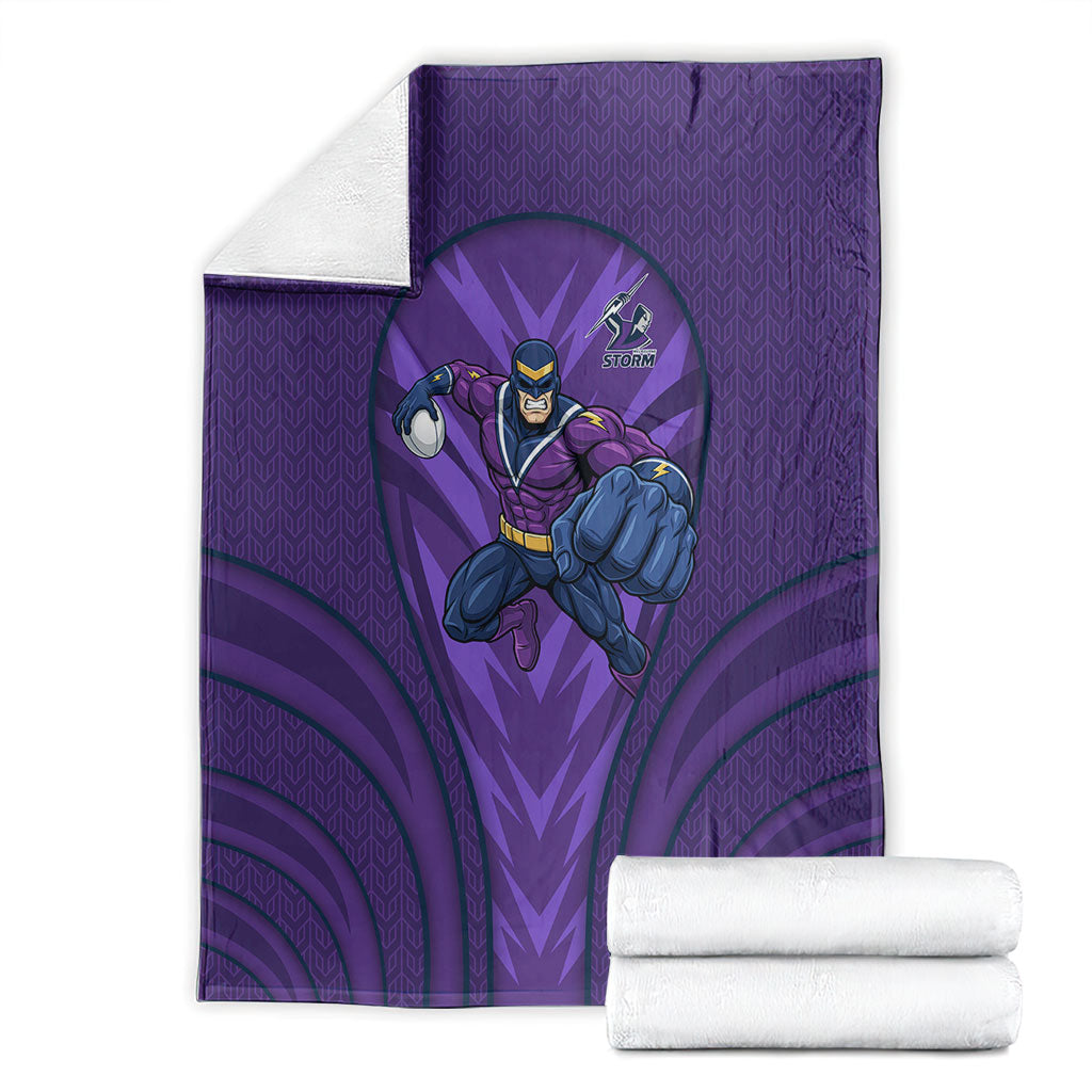 Melbourne Storm Rugby Mascot Blanket Australian Rugby Culture - Tribal Inspired Superhero