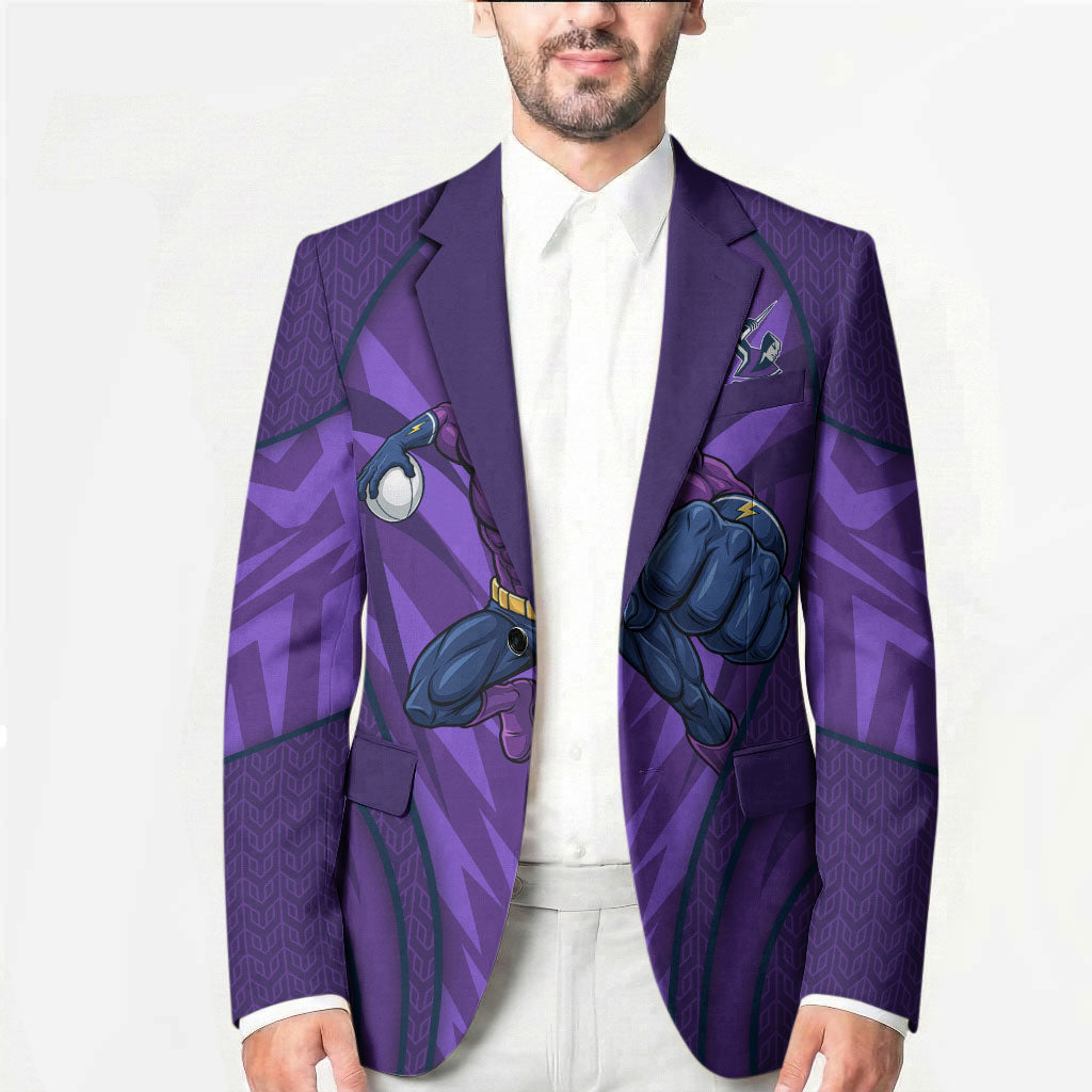 Melbourne Storm Rugby Mascot Blazer Australian Rugby Culture - Tribal Inspired Superhero