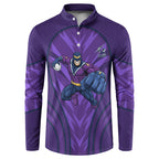 Melbourne Storm Rugby Mascot Button Sweatshirt Australian Rugby Culture - Tribal Inspired Superhero