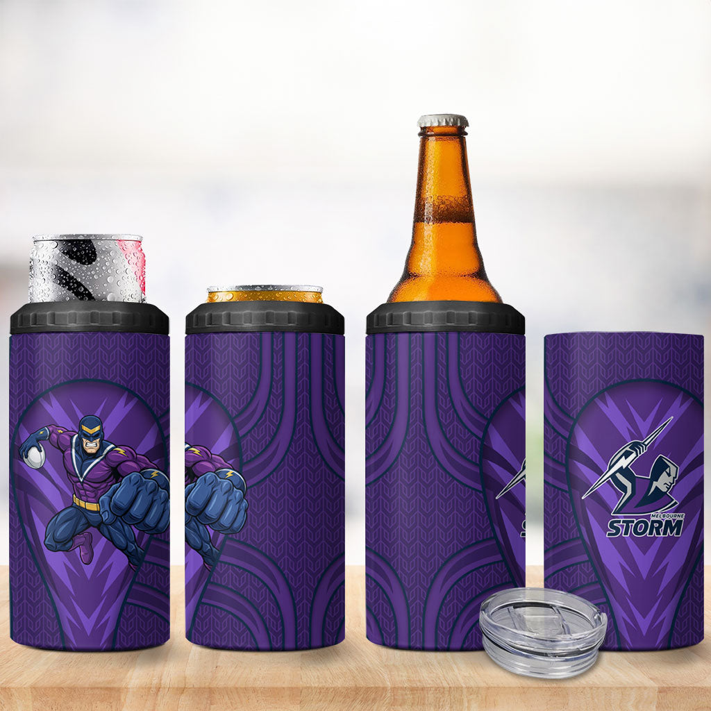 Melbourne Storm Rugby Mascot 4 in 1 Can Cooler Tumbler Australian Rugby Culture - Tribal Inspired Superhero