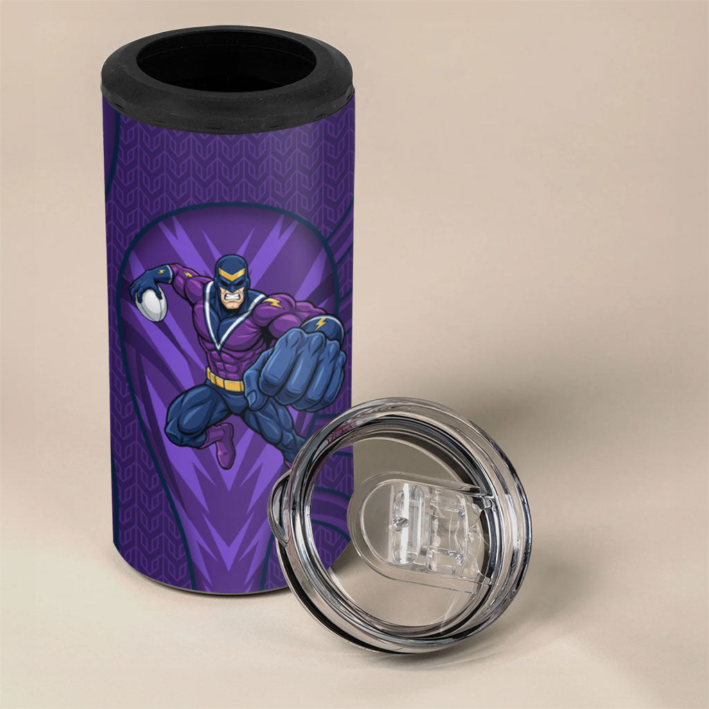 Melbourne Storm Rugby Mascot 4 in 1 Can Cooler Tumbler Australian Rugby Culture - Tribal Inspired Superhero