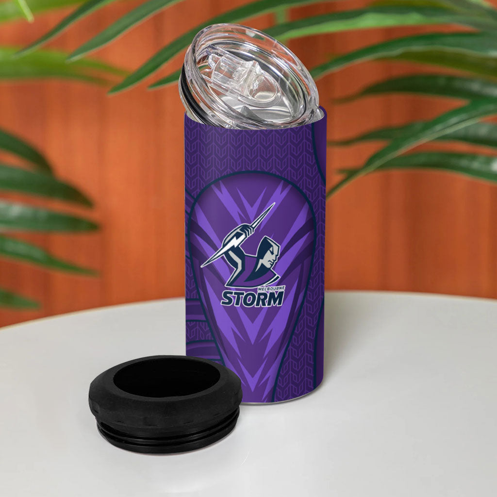 Melbourne Storm Rugby Mascot 4 in 1 Can Cooler Tumbler Australian Rugby Culture - Tribal Inspired Superhero