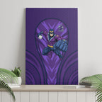 Melbourne Storm Rugby Mascot Canvas Wall Art Australian Rugby Culture - Tribal Inspired Superhero