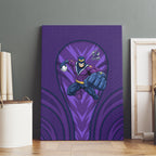 Melbourne Storm Rugby Mascot Canvas Wall Art Australian Rugby Culture - Tribal Inspired Superhero