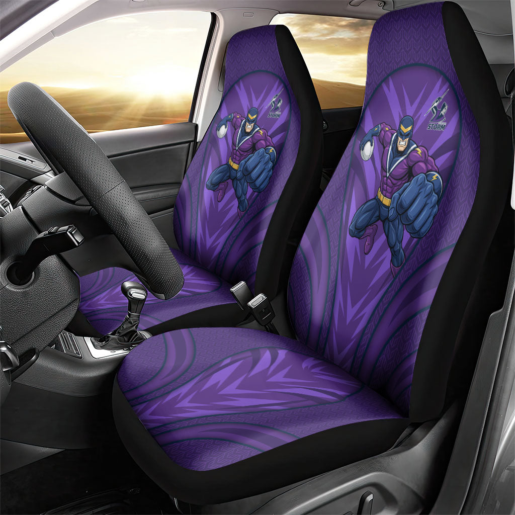 Melbourne Storm Rugby Mascot Car Seat Cover Australian Rugby Culture - Tribal Inspired Superhero