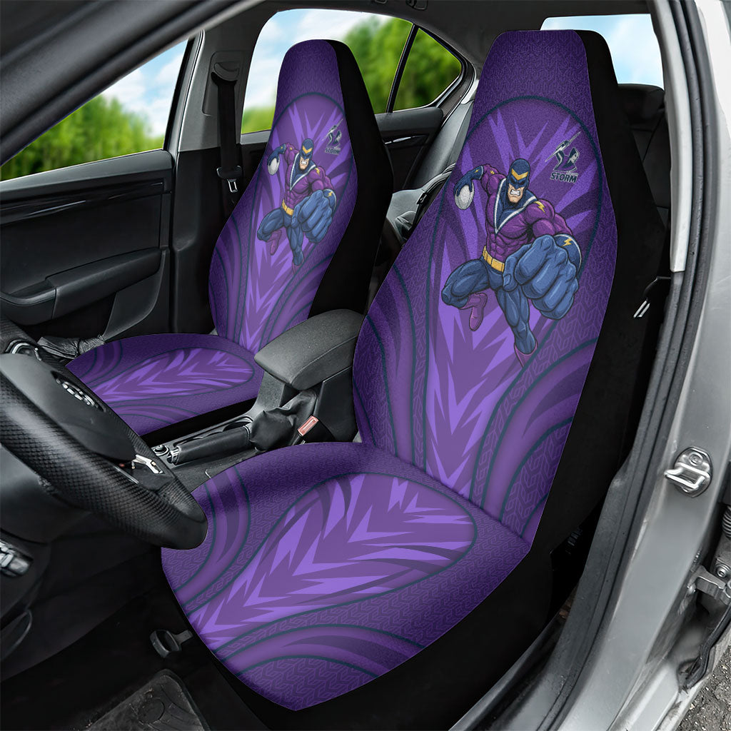 Melbourne Storm Rugby Mascot Car Seat Cover Australian Rugby Culture - Tribal Inspired Superhero