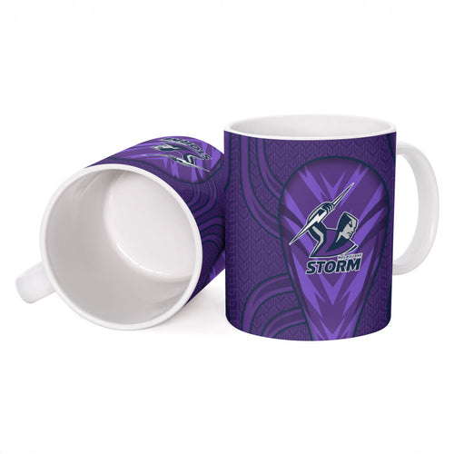 Melbourne Storm Rugby Mascot Ceramic Mug Australian Rugby Culture - Tribal Inspired Superhero