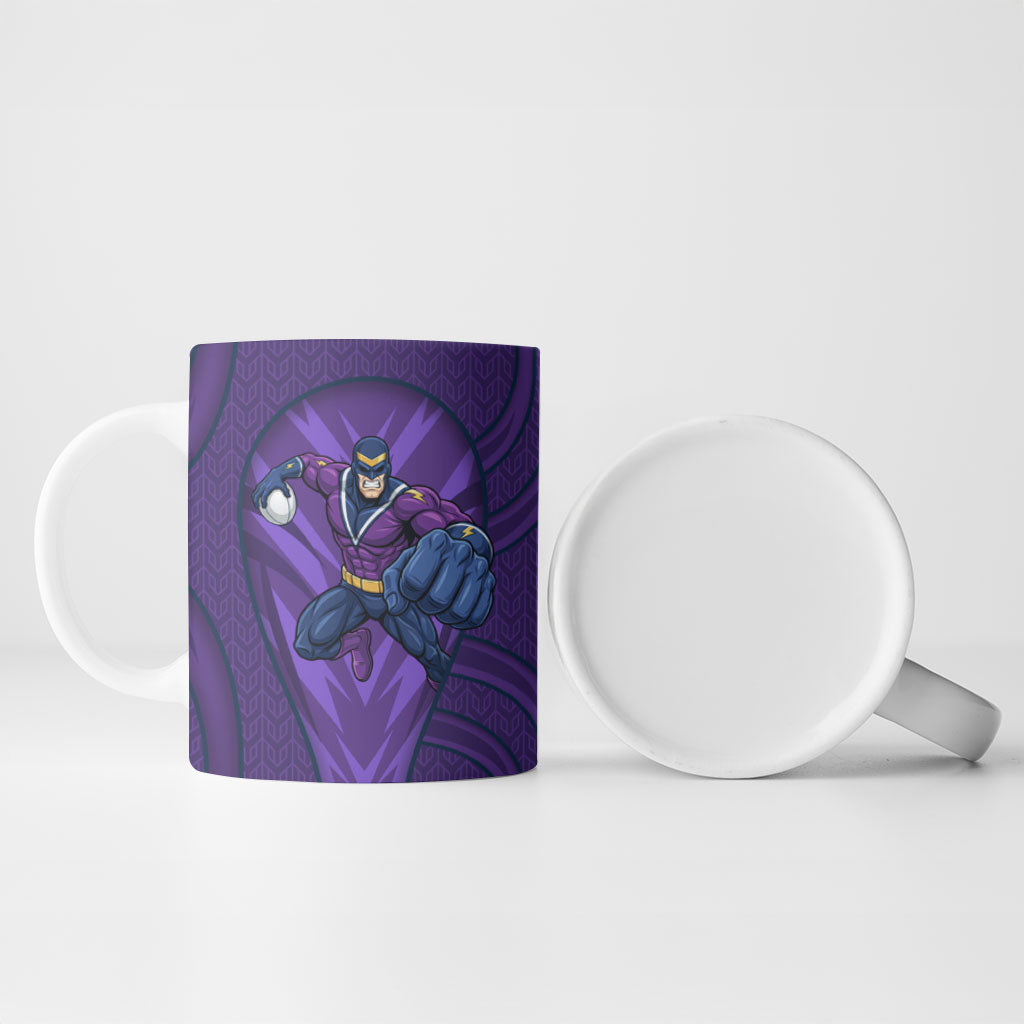 Melbourne Storm Rugby Mascot Ceramic Mug Australian Rugby Culture - Tribal Inspired Superhero