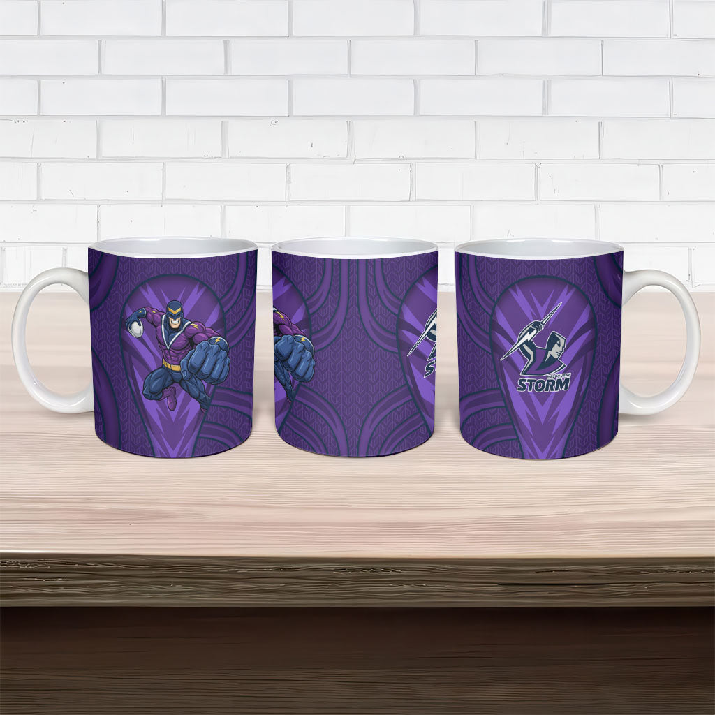 Melbourne Storm Rugby Mascot Ceramic Mug Australian Rugby Culture - Tribal Inspired Superhero