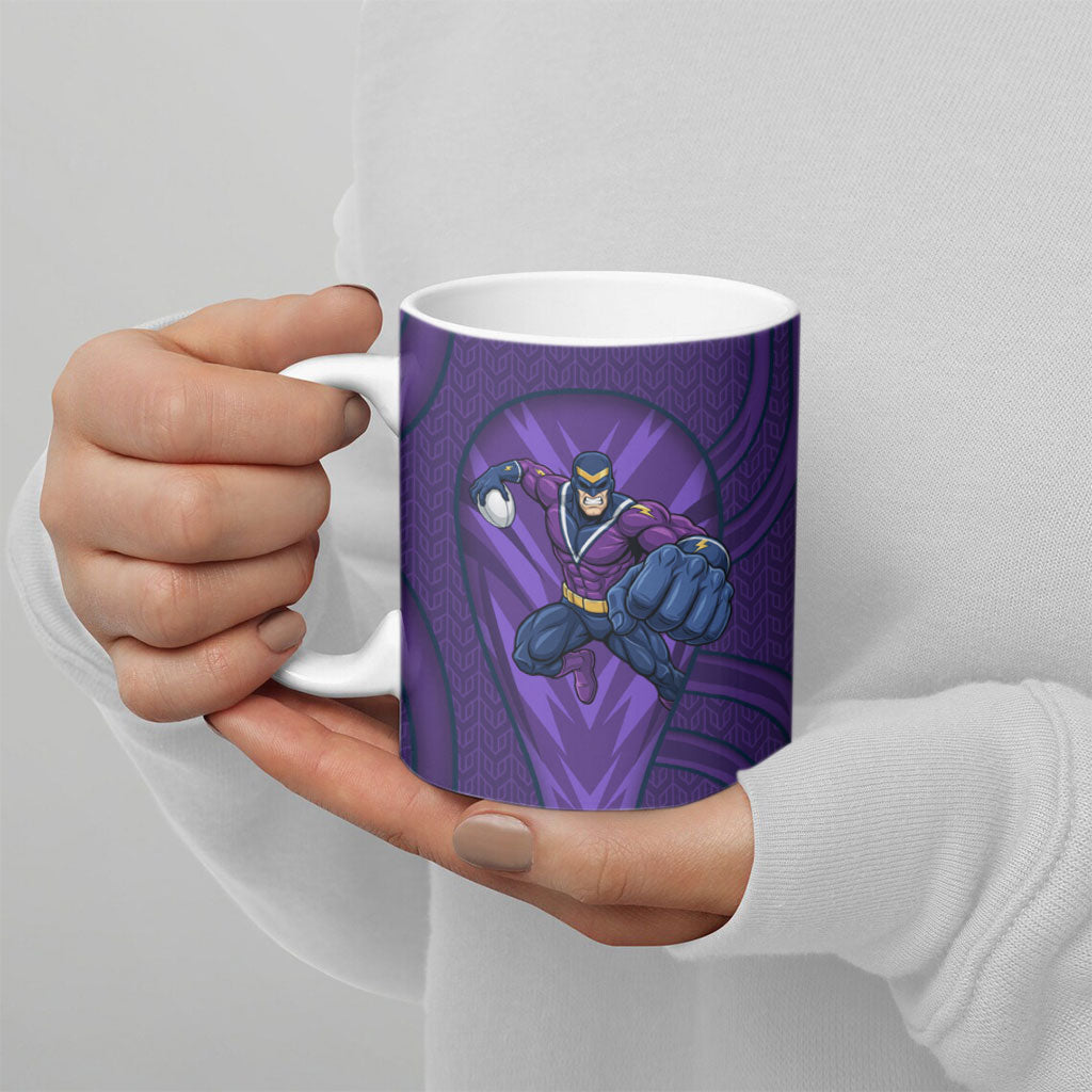 Melbourne Storm Rugby Mascot Ceramic Mug Australian Rugby Culture - Tribal Inspired Superhero