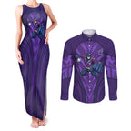Melbourne Storm Rugby Mascot Couples Matching Tank Maxi Dress and Long Sleeve Button Shirt Australian Rugby Culture - Tribal Inspired Superhero