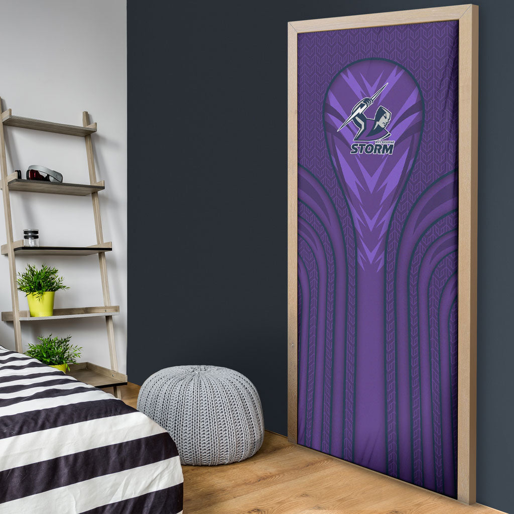 Melbourne Storm Rugby Mascot Door Cover Australian Rugby Culture - Tribal Inspired Superhero